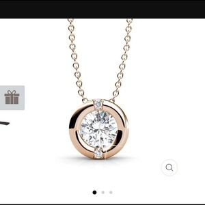 CATE & CHLOE Zara 18k Rose Gold Plated Crystal Pendant Chain Necklace